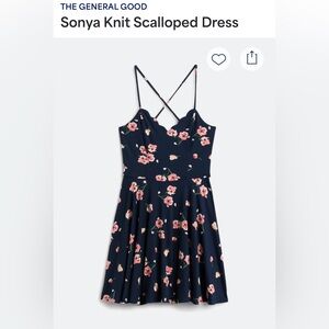 The General Good Sonya Knit Scalloped Dress Floral
